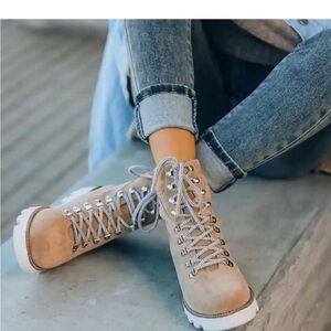 Vici Tan Lace Up Boots